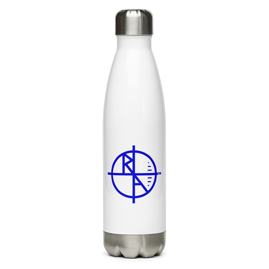 Stainless Steel Water Bottle Blue Logo