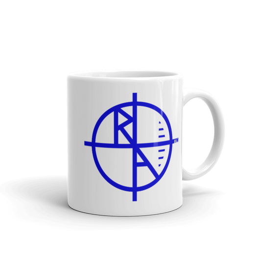 White Mug Blue Logo