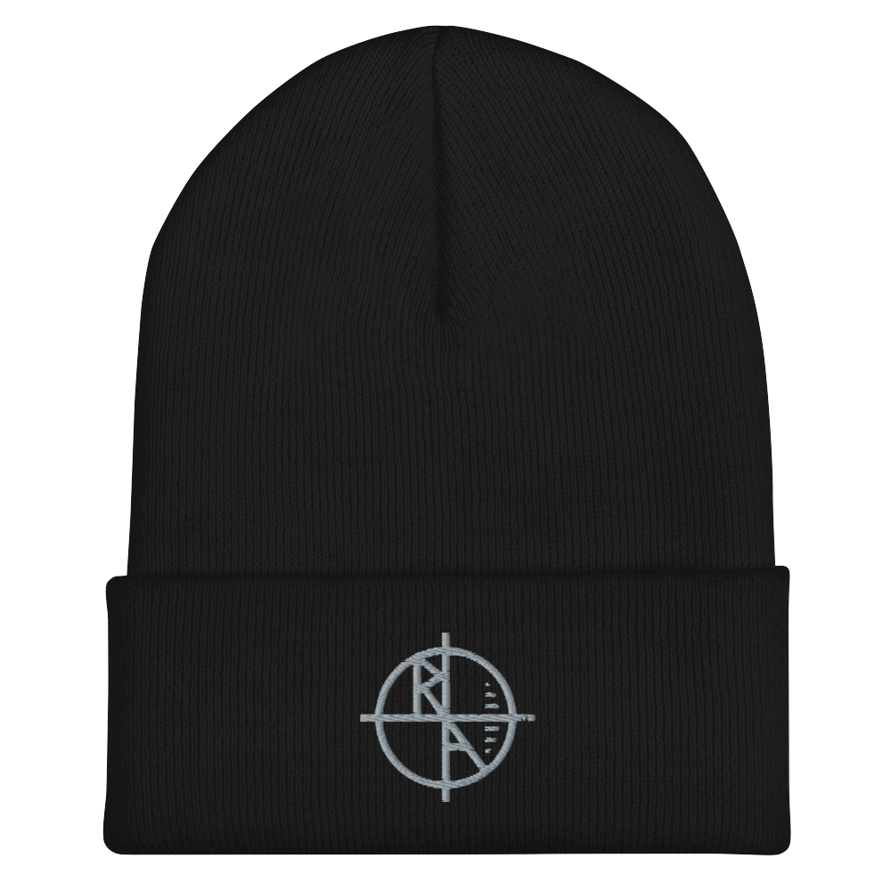 Black Cuffed Beanie Gray Logo