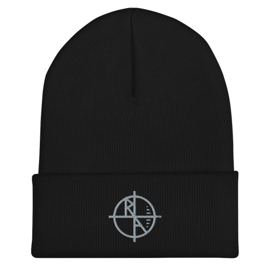 Black Cuffed Beanie Gray Logo