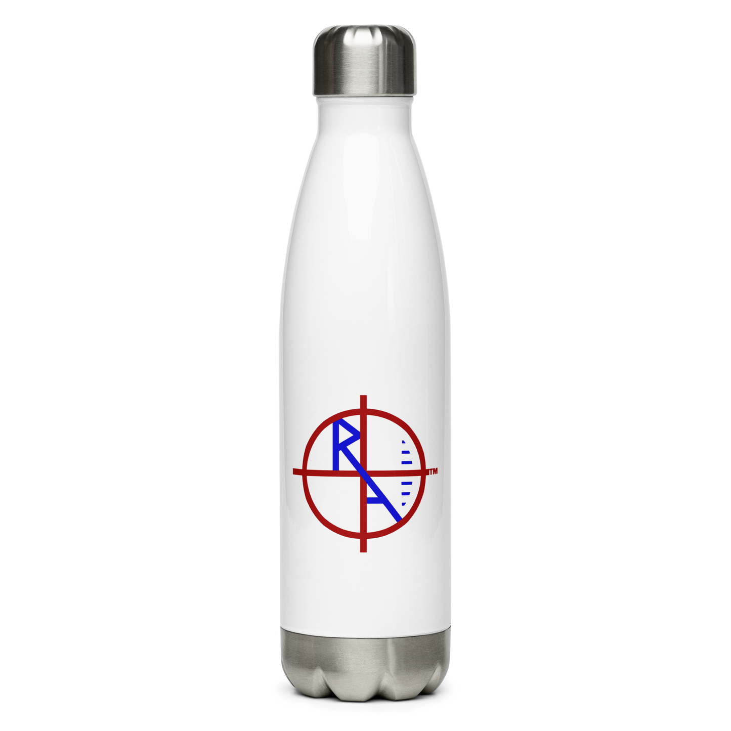 Stainless Steel Water Bottle Red & Blue Logo