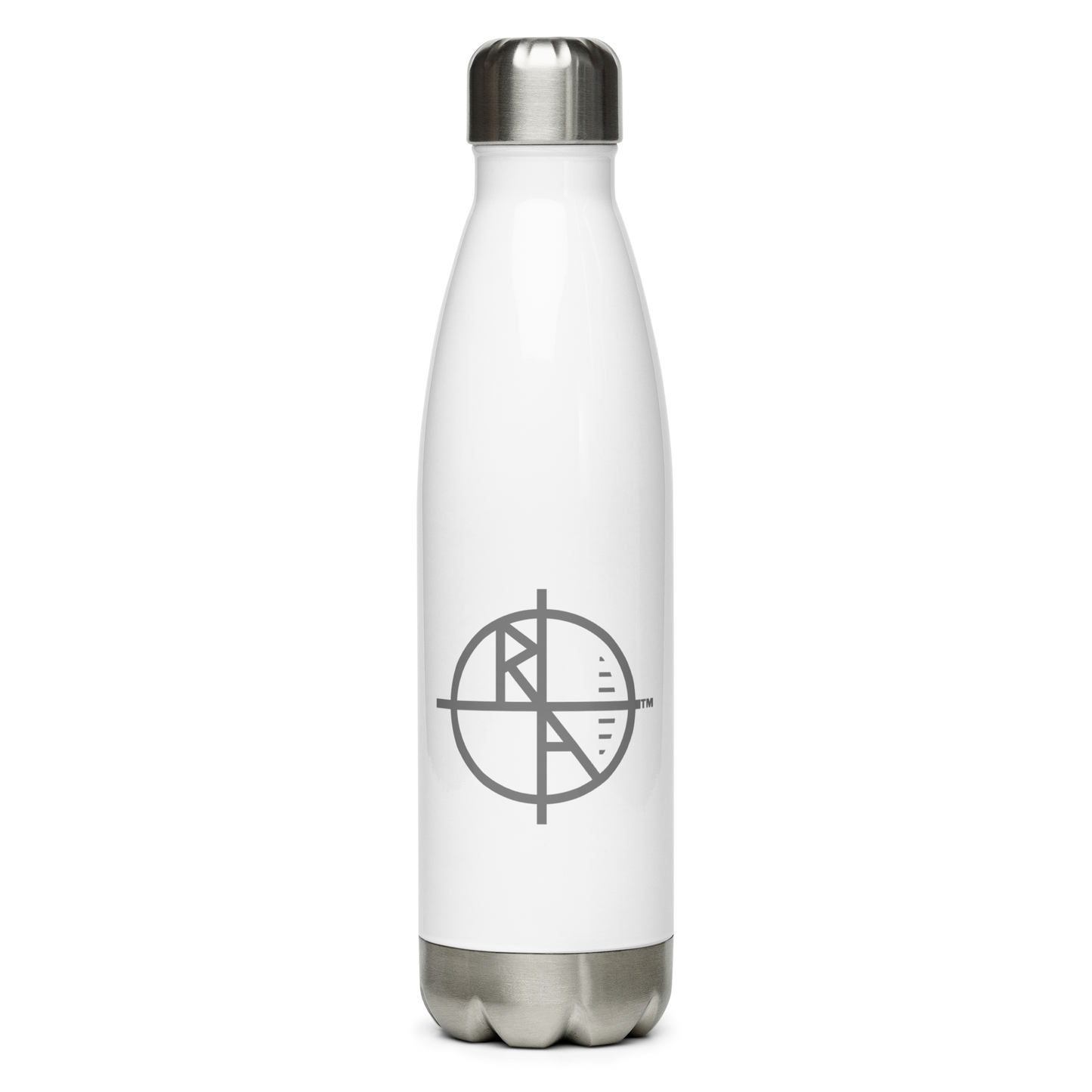 Stainless Steel Water Bottle Gray Logo