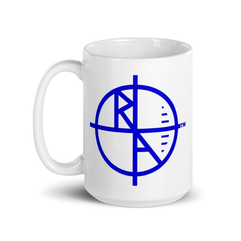 White Mug Blue Logo