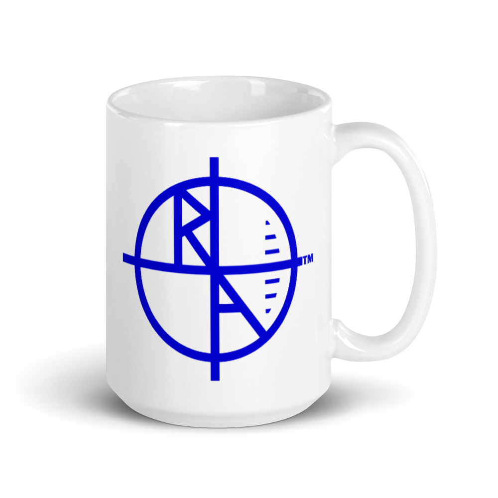 White Mug Blue Logo